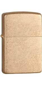 Zippo 28496 Oil Lighter Armor TUMBLED BRASS Antique Brass Gold Regular Size