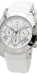Salvatore Remala Chronograph Rubber Strap Watch White