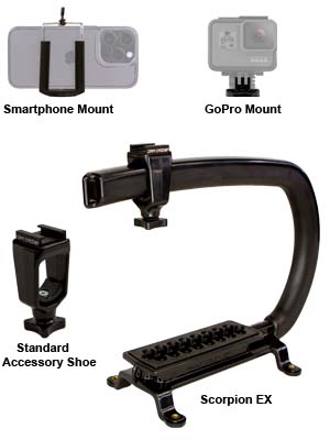 Camera Smartphone stedicam Stabilizer, Portable Handle Grip Handheld Video Rig, Fits All Camera, Cam
