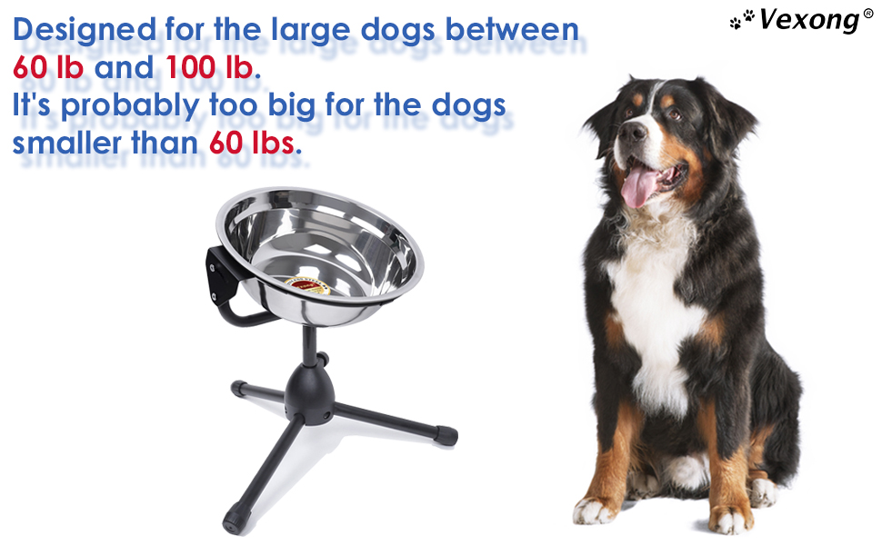 Vexong Elevated Dog Bowls, Height Adjustable Non-Slip Raised Dog Water Bowl Large Size Elevated Dog Bowl