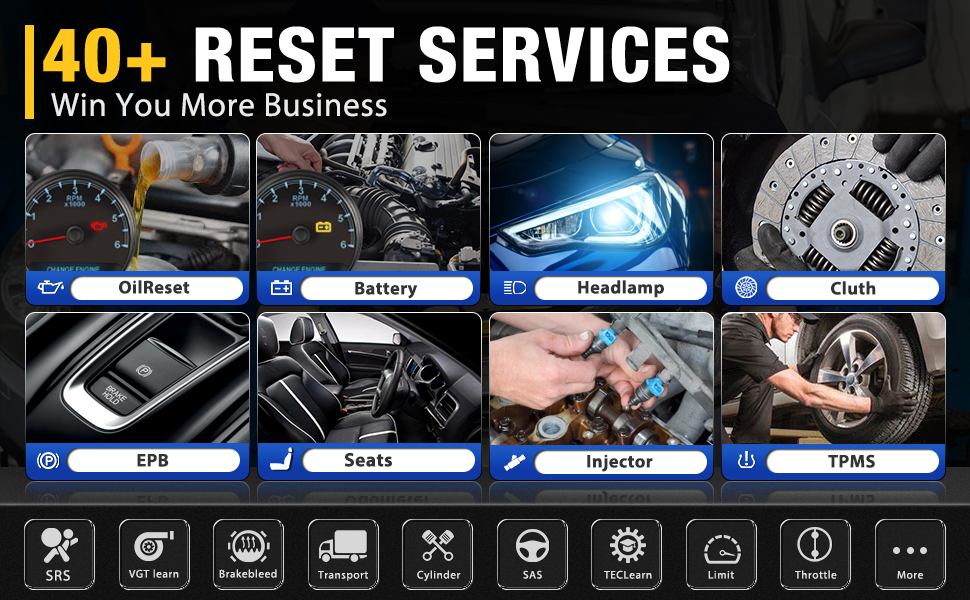 oil reset injector test epb tpms battery tester srs sas