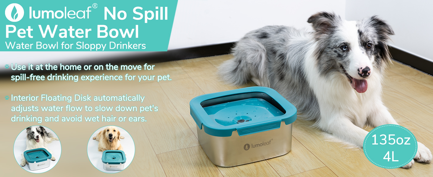 LumoLeaf dog water bowl 4L 
