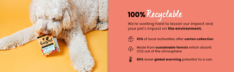 Pooch & Mutt - Chicken & Beef Pack of Complete Wet Dog Food, Dry Dog Food Topper, 12x375g CPP Footer