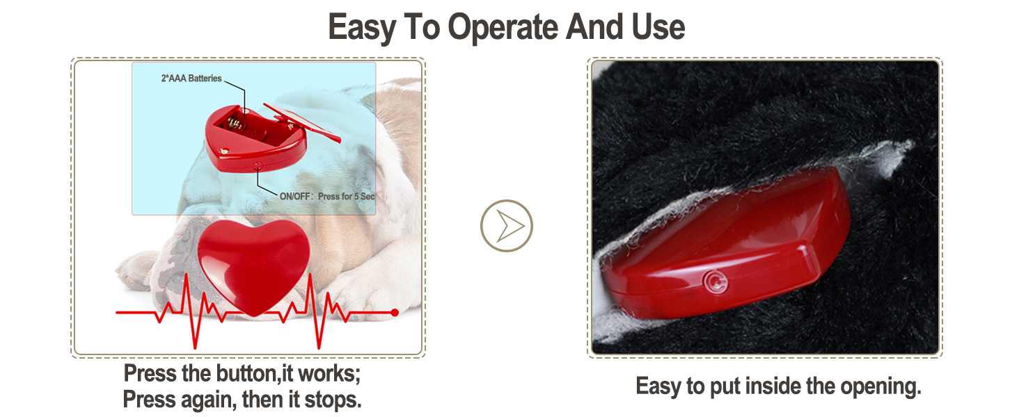 IFOYO Puppy Heartbeat Stuffed Toy, Puppy Calming Create Training Sleep Aid Behavioral Aid Dog Toys Pet Anxiety Relief and Calming Aid (Black) 1