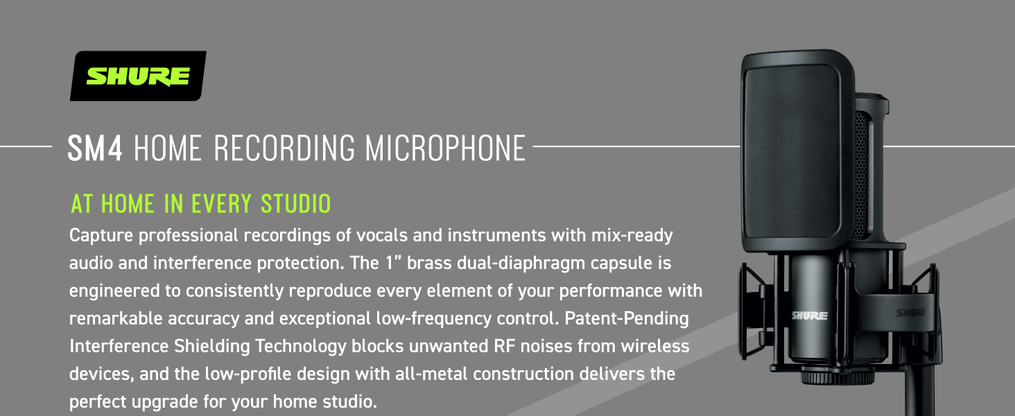 Shure SM4 home recording microphone