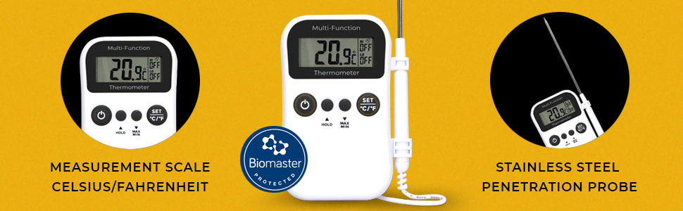 Multi Function Thermometer Cooking Food Quality Temperature Check Restaurant Chef Cafe Catering