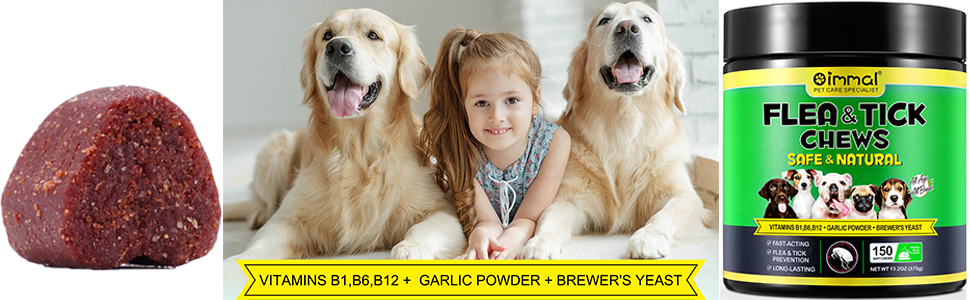 Flea and Tick Prevention for Dogs All Natural Dog Flea & Tick Control Chews Oral Flea Pills for Dogs