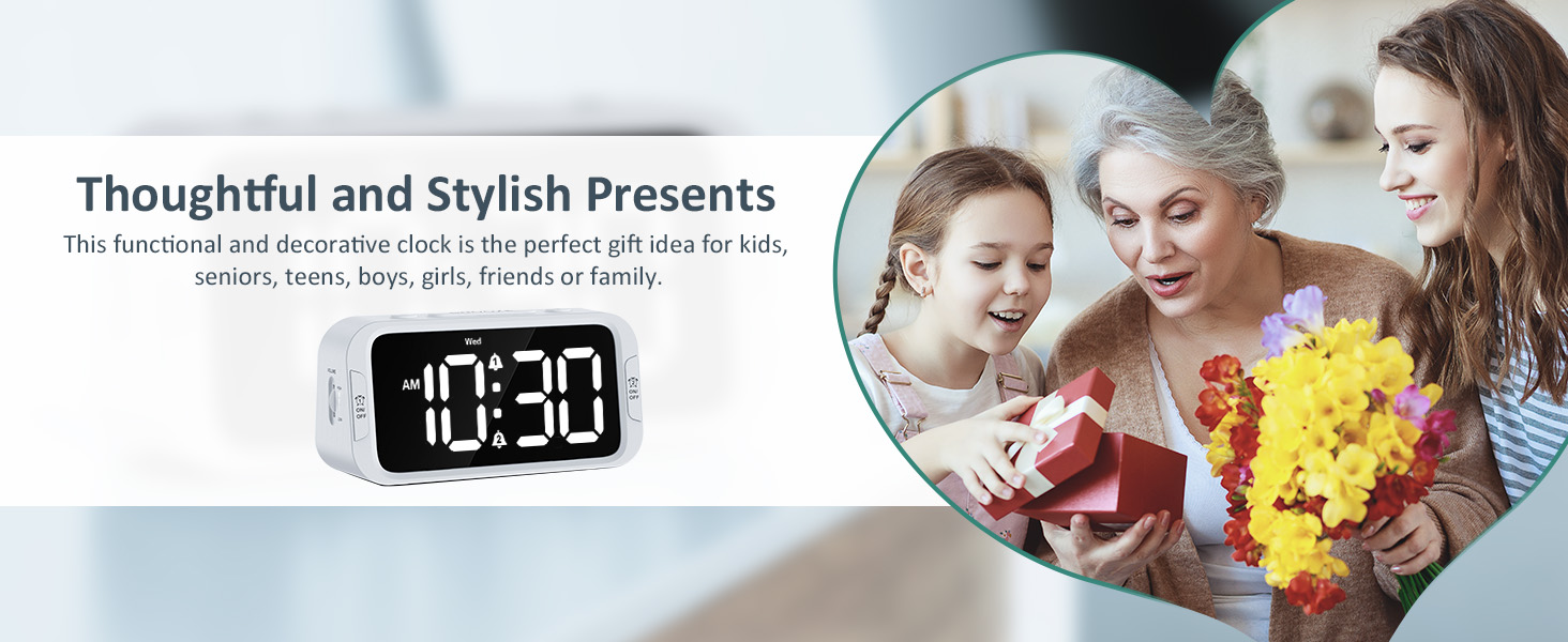 digital dual alarm clock for bedroom