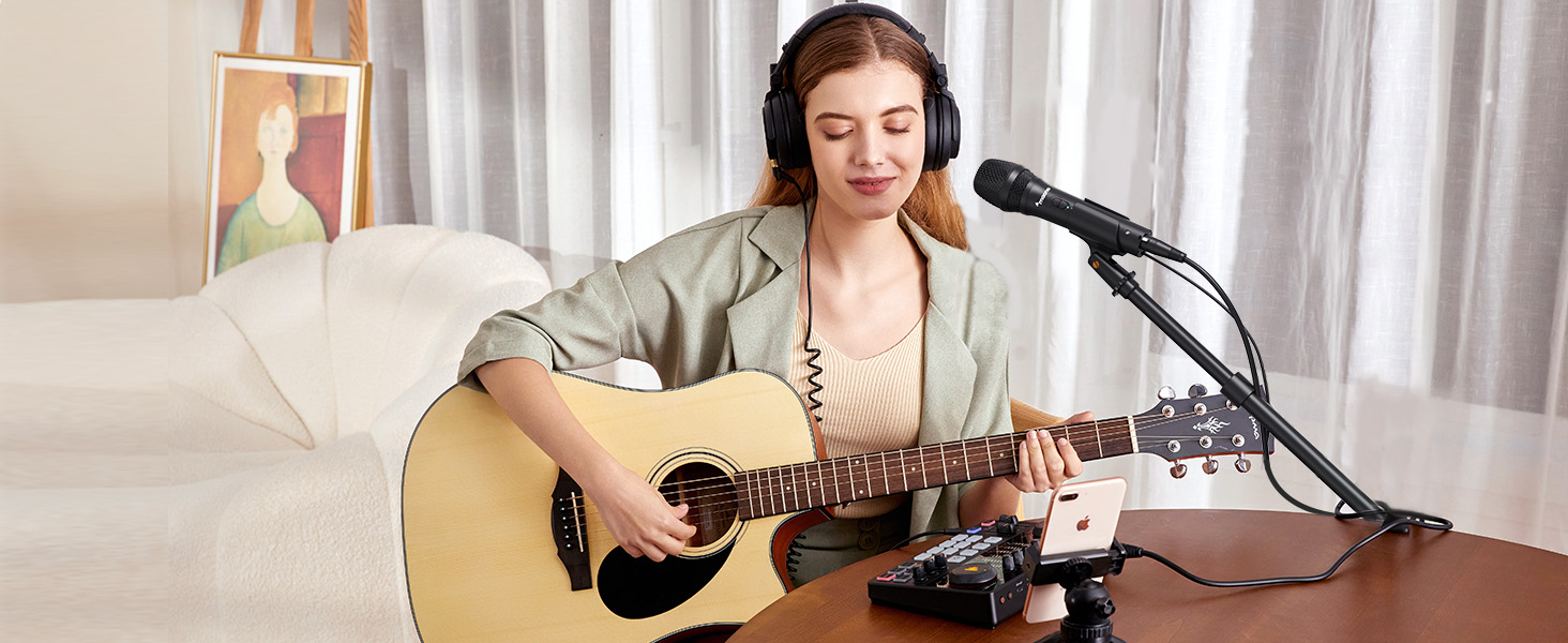 xlr podcast microphone with stand