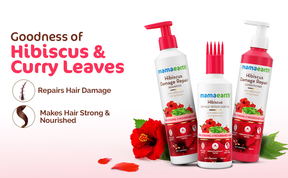 Mamaearth Hibiscus Damage Repair Conditioner With Hibiscus &amp;amp;amp; Curry Leaves