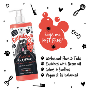 Flea and Tick Dog Shampoo by Bugalugs Dog Shampoo For Flea & Ticks