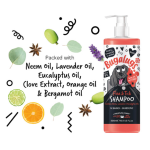 Flea and Tick Dog Shampoo by Bugalugs Neem Oil, Lavender and Eucalyptus Flea Shampoo