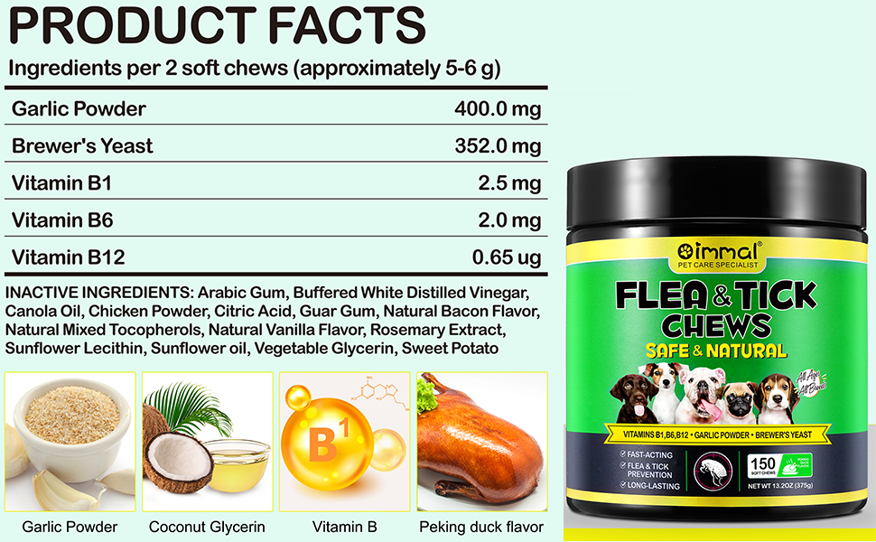 Flea Tick Support Supplement Flea and Tick Soft Chew for Dogs