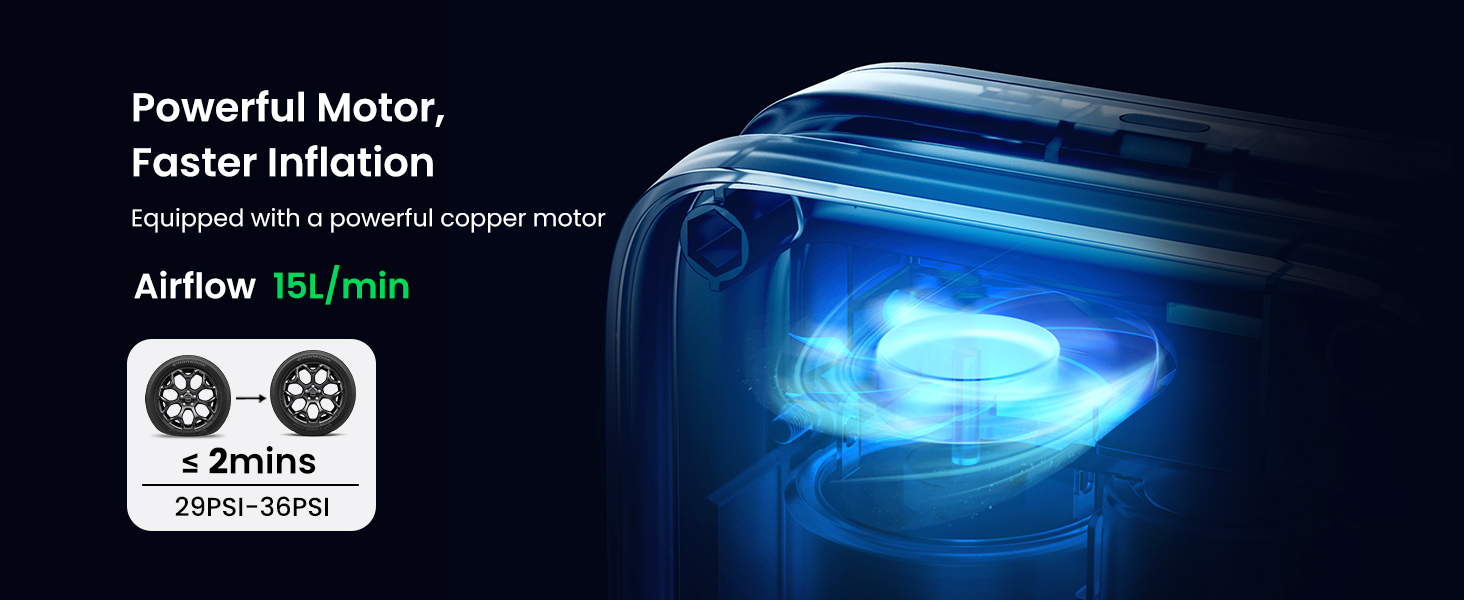 Inflador de neumáticos, compresor de aire portátil