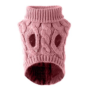 Pet Dog Turtleneck Knitting Sweater Coat Winter Warmer pink