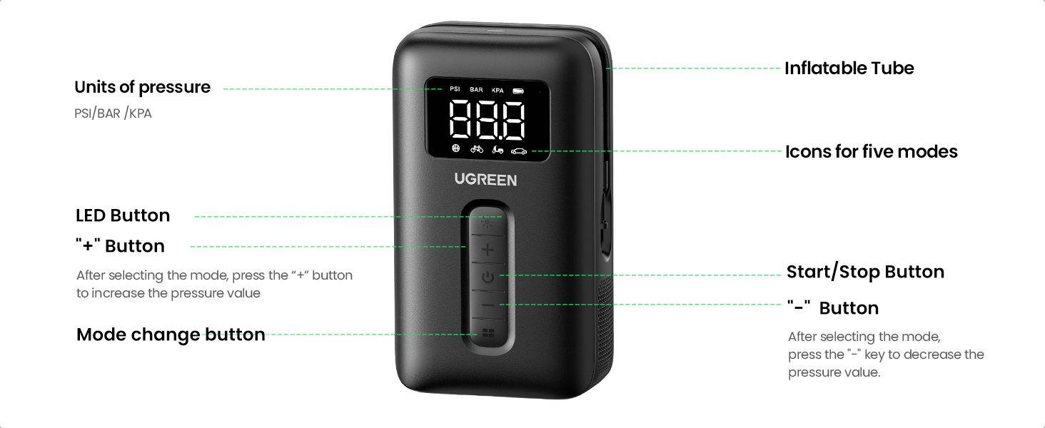 inflador de neumáticos portátil