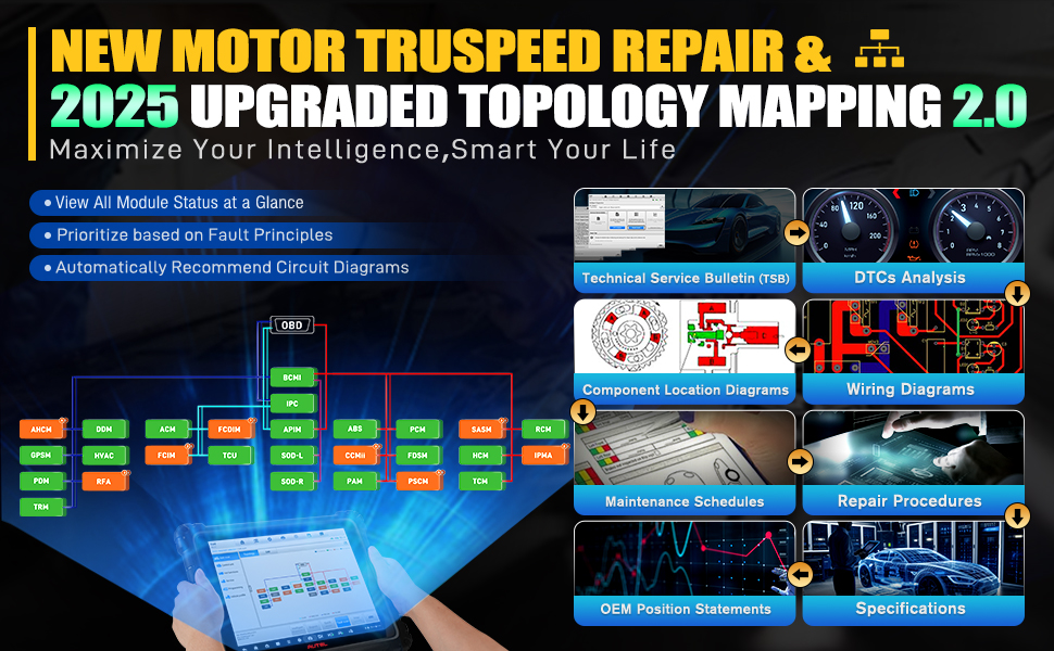 autel intelligent diagnostic topology mapping 2.0 motor truspeed repair