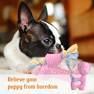 JYPS Puppy Dog Teething Toys, 4pcs Puppy Chew Toy Set with Ball and Cotton Ropes chewing toys for puppies